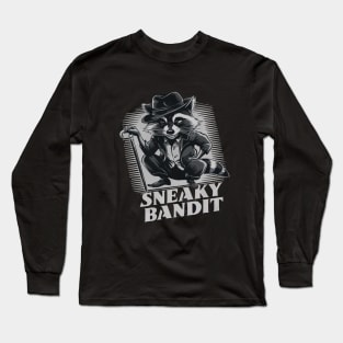 Sneaky Bandit: Raccoon Design Long Sleeve T-Shirt